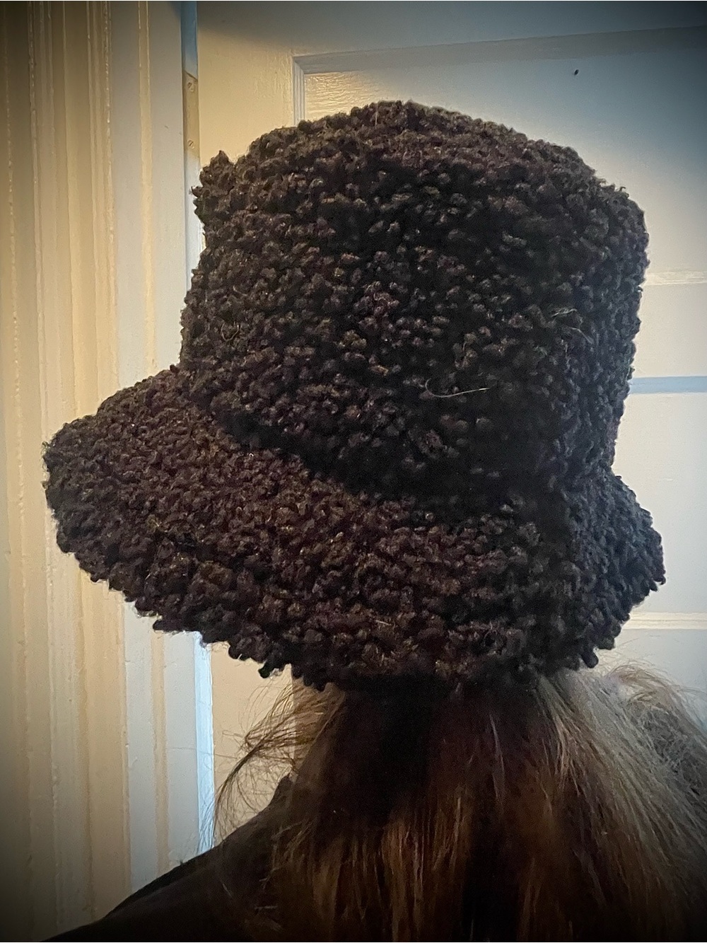 JCrew Black Teddy Sherpa Bucket Hat S/M

New without tags